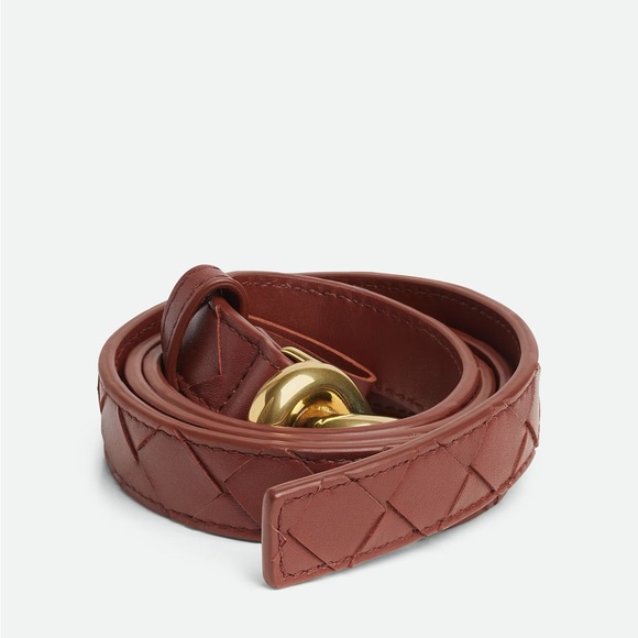 BOTTEGA VENETA Intrecciato Knot Belt Calfskin Sapele Brown 90cm NEW IN BOX $850 main image 7